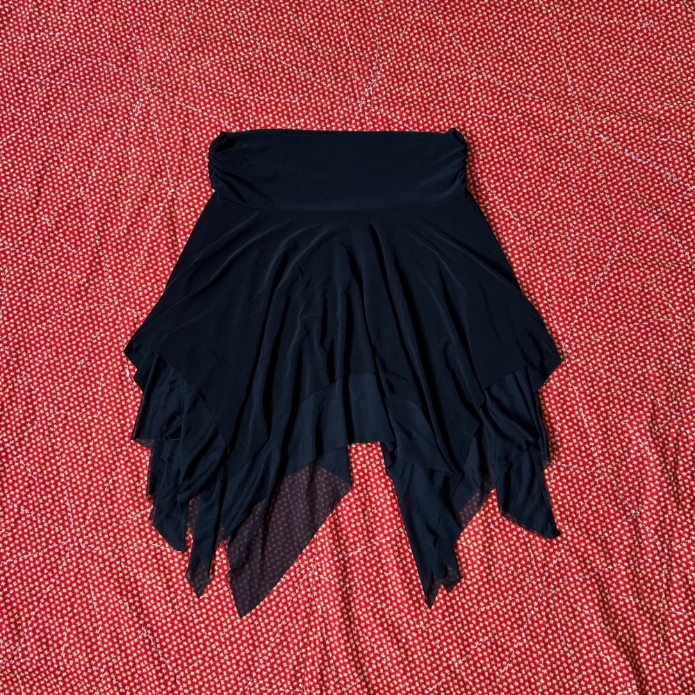Sirens vintage 2000s Black fairy asymmetrical Hem Layered Mini Skirt